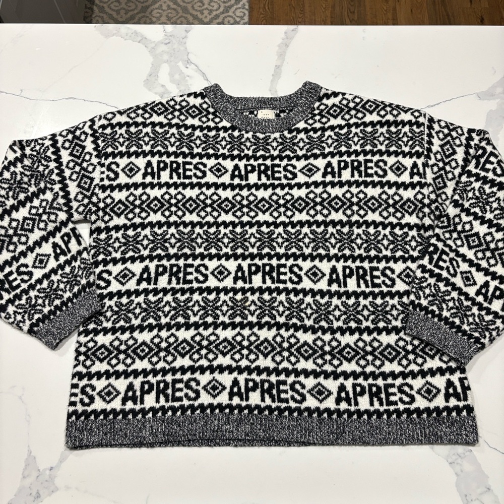 a new day Black and White Patterned Sweater